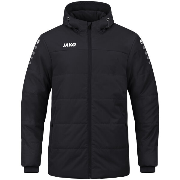 Jako Coachjacke Team mit Kapuze schwarz 140