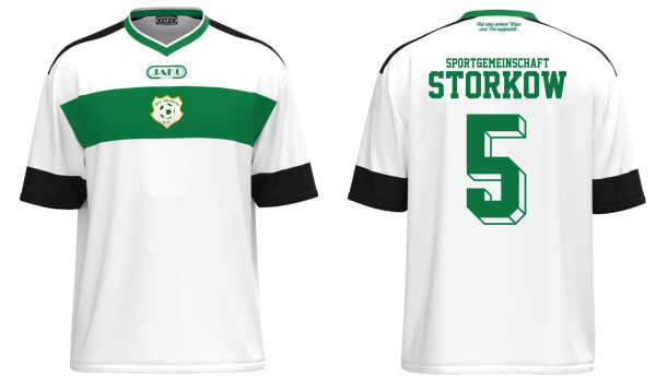 SG Storkow Trikot Club 92 KA weiß/sportgrün/schwarz XL